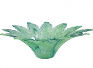 Onda Glass Green Leaf Large Centerpiece