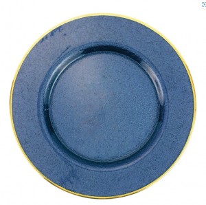 Metallic Glass Sapphire Charger/Service Plate